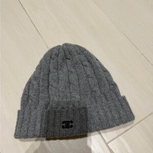 Celine Charcoal Cable Knit Beanie